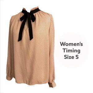 Timing pink polkadot top size s